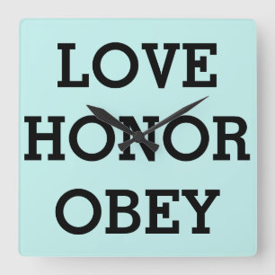 LIEBE EONOR OBEY Uhren, Hochzeitsgeschenke Quadratische Wanduhr