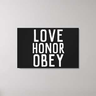 LIEBE EONOR OBEY WEDING GIFT STRETCHED LEINWAND