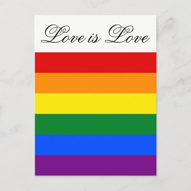 Liebe Equality Rainbow Flag LGBT Lesbischer Gay Pr Postkarte (Vorderseite)