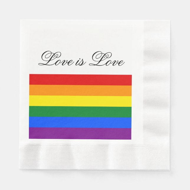 Liebe Equality Rainbow Flag LGBT Lesbischer Gay Pr Serviette (Vorderseite)