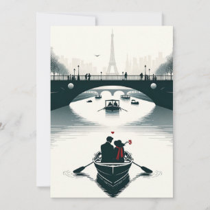 Liebe erblüht in Paris Feiertagskarte