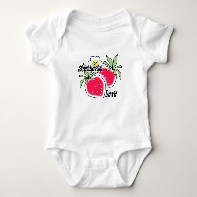 Liebe Erdbeeren. Baby Strampler (Vorderseite)