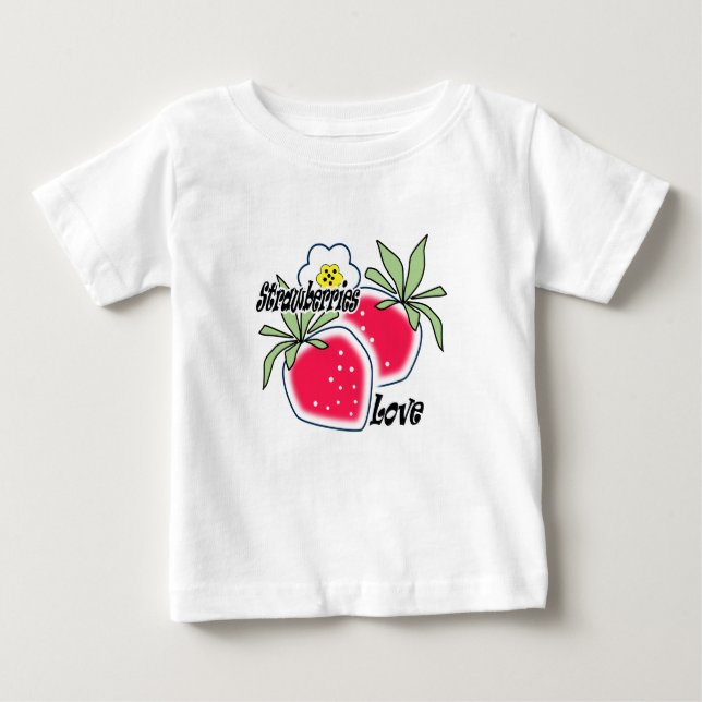 Liebe Erdbeeren. Baby T-shirt (Vorderseite)