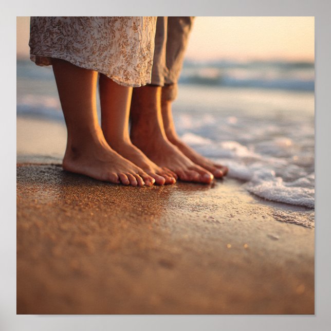 Liebe & Erde: Der Strand von Paare Poster (Vorne)