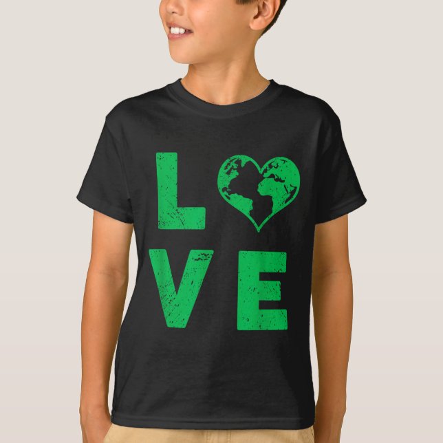 Liebe Erde Planet bedrängte Umwelt  T-Shirt (Vorderseite)