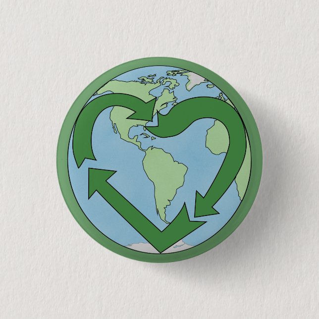 Liebe-Erde, recycelt Button (Vorderseite)