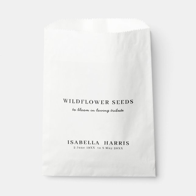 Liebe Erinnerungs Wildblumen-Andenken Geschenktütchen (Vorderseite)