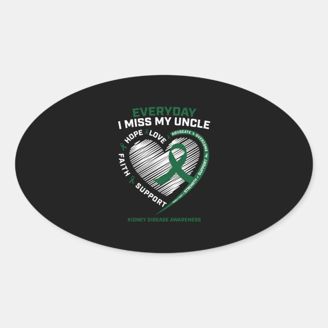 Liebe Erinnerungsgeschenke verpassen meine Onkel-N Ovaler Aufkleber (Vorderseite)
