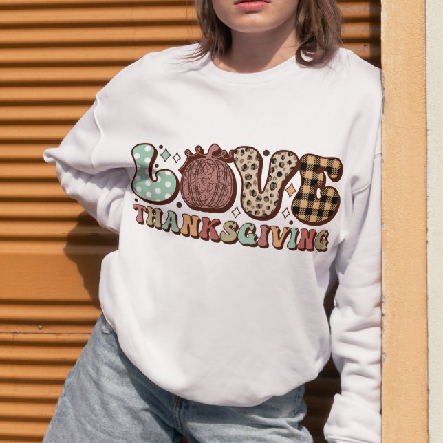 Liebe Erntedank Retro, Fall Familie Erntedank Sweatshirt (Von Creator hochgeladen)