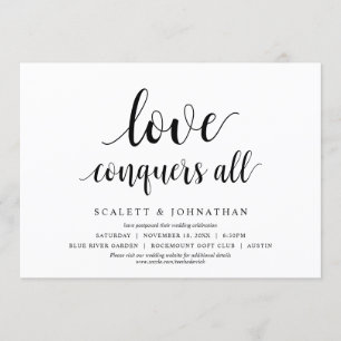 Liebe erobert alle, Hochzeit Ändern Sie das Datum Einladung