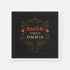 Liebe erobert alle - Vintage lateinische Typografi Serviette