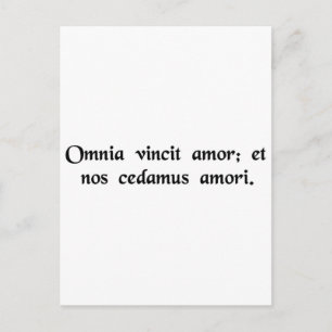 Liebe erobert alles; lass uns, uns zu ergeben.... postkarte