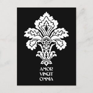 Liebe erobert alles (schwarzweiß) postkarte