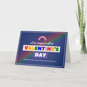 Liebe erobert am LGBTQ Valentinstag Karte