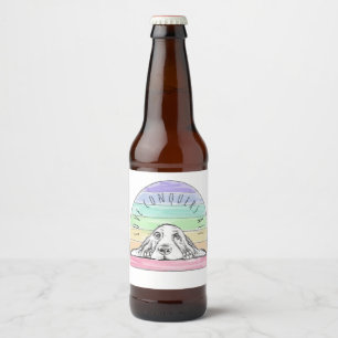 Liebe erobert den ganzen Hund Regenbogenbasenhalm Bierflaschenetikett