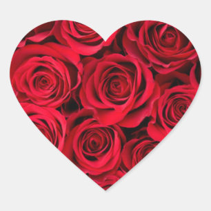 "Liebe erstellen: Rose Blume Herzstickerdesign Herz-Aufkleber