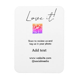 Liebe es scan QR Bewertung soziale Medien Foto tei Magnet