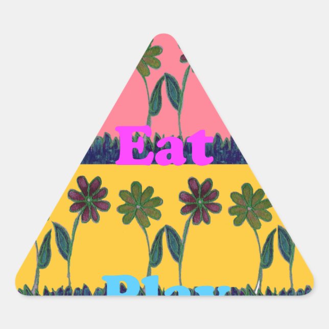 Liebe Essen Spielkunst Printwerbung Dreieckiger Aufkleber (Vorderseite)