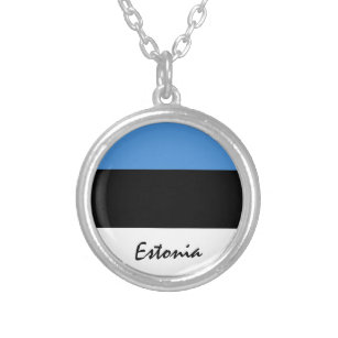 Liebe Estland / Estnische Flagge / Sportfans Versilberte Kette