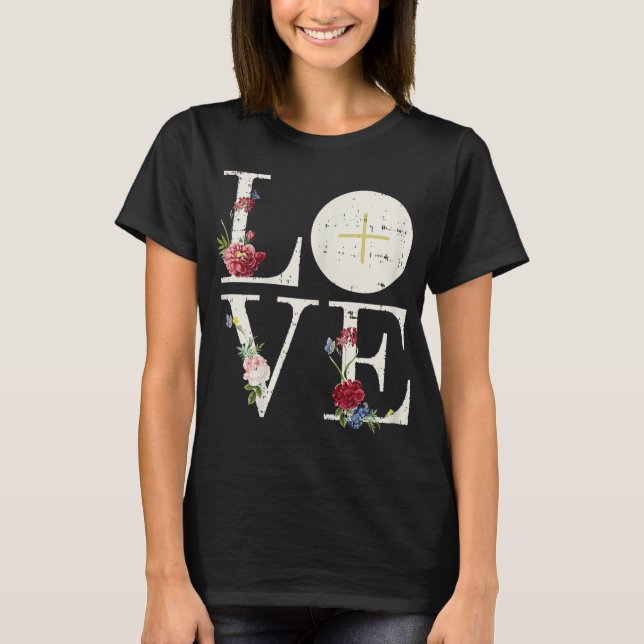 Liebe Eucharist Erste Heilige Kommunion Christlich T-Shirt (Vorderseite)