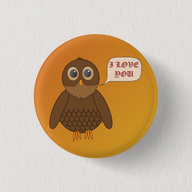 Liebe-Eule Button (Vorderseite)