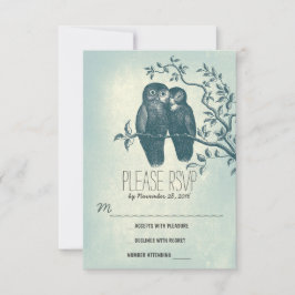 Liebe Eule süße und niedliche Hochzeitskarten RSVP Karte