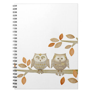 Liebe-Eulen im Baum-Notizbuch Notizblock
