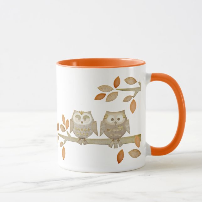 Liebe-Eulen in der Baum-Tasse Tasse (Rechts)