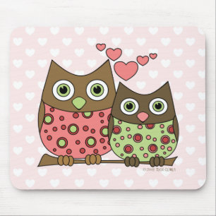 Liebe-Eulen Mousepad