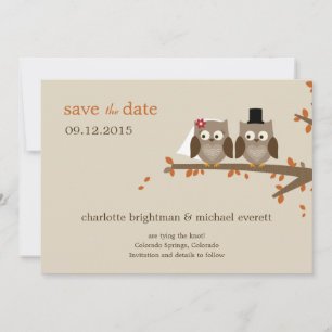 Liebe Eulen - Rettet das Datum - Orange Save The Date
