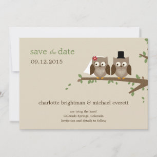 Liebe Eulen Save The Date / Hochzeitsankündigungen