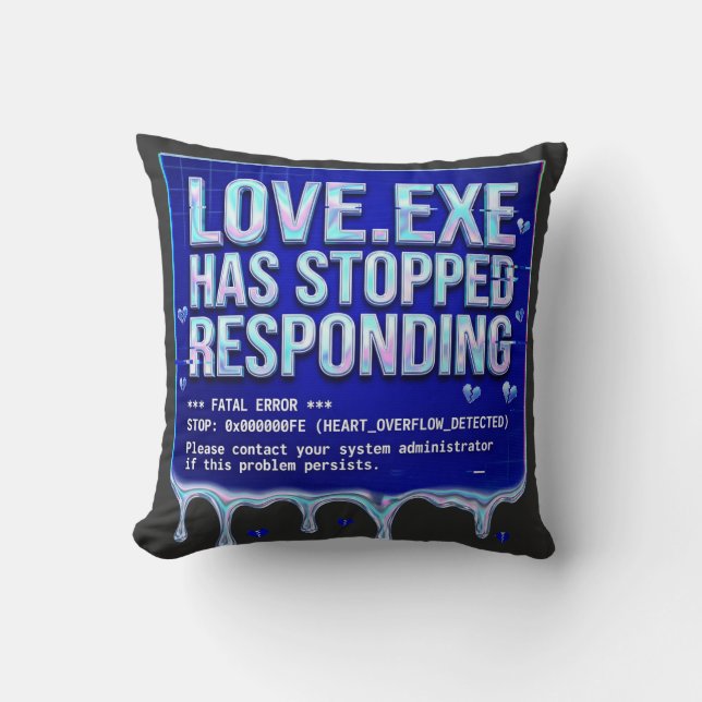 Liebe Exe Bluescreen des Todes Y2K Tech Lustiger C Kissen (Vorderseite)