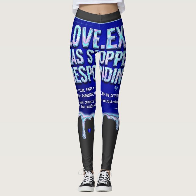 Liebe Exe Bluescreen des Todes Y2K Tech Lustiger C Leggings (Vorderseite)