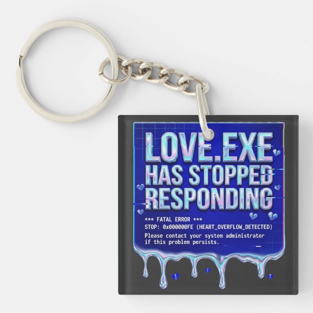 Liebe Exe Bluescreen des Todes Y2K Tech Lustiger C Schlüsselanhänger (Vorderseite)