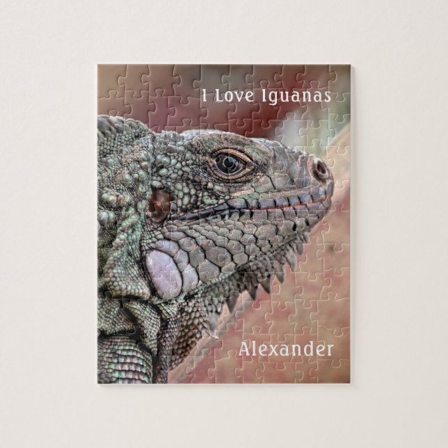 Liebe Exotic Reptile Iguana Haustier Foto Personal Puzzle (Vertikal)