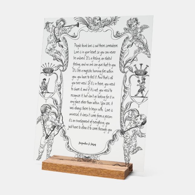 Liebe Expression Line Art Viktorianisch einfach Acrylschild (Winkel)