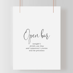 Liebe Extravagantes Skript Hochzeit Open Bar Sign Poster