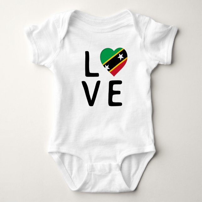 Liebe - Fahne St. Kitts und Nevis Baby Strampler (Vorderseite)