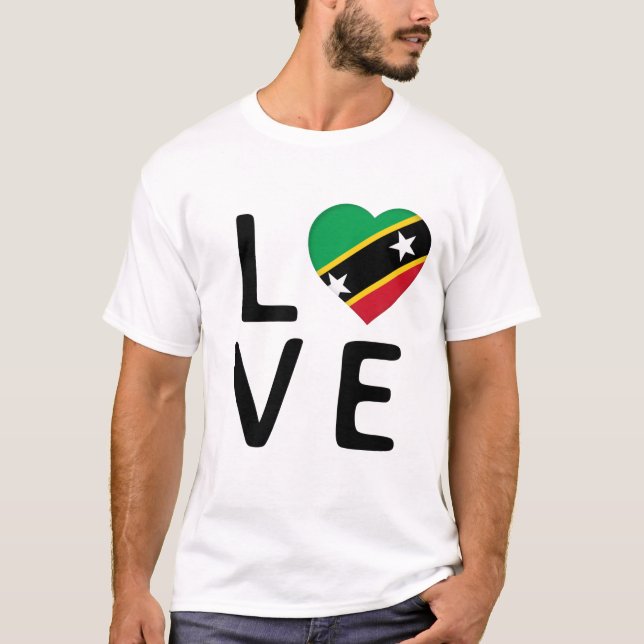 Liebe - Fahne St. Kitts und Nevis T-Shirt (Vorderseite)