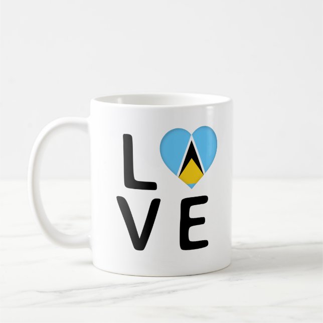 Liebe - Fahne von Saint Lucia Kaffeetasse (Links)