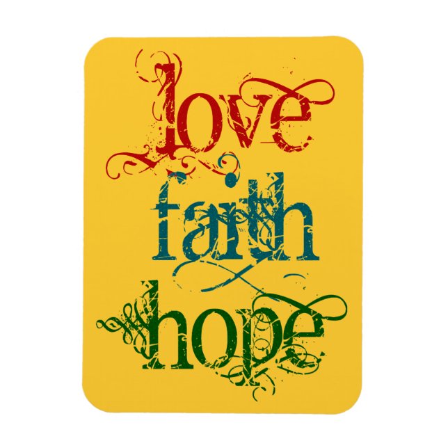 LIEBE FAITH HOFFE MAGNET (Vertikal)