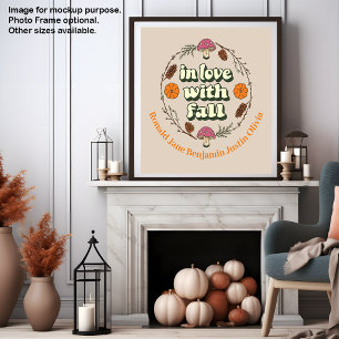 Liebe Fall Erntedank Familiennamen anpassen Poster