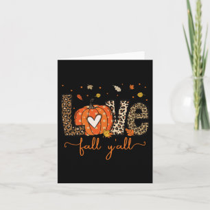 Liebe Fall Y'all Leopard Pumpkin Halloween Thanksg Karte