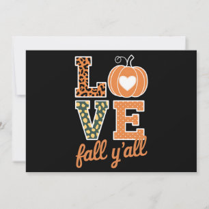 Liebe fällt euch allen Leopardenprint Herbst Thank Feiertagskarte