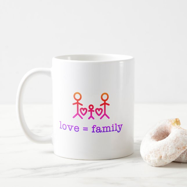 Liebe = Familie Kaffeetasse (Mit Donut)