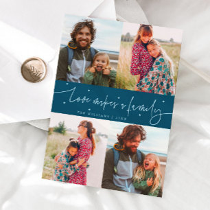 Liebe Familie Türkis Valentinstag-Foto Feiertagskarte