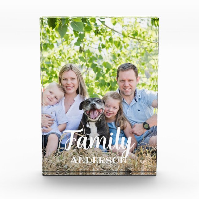 Liebe Familie White Script benutzerdefiniertes ver Fotoblock (Vorderseite)