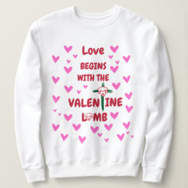 Liebe fängt mit dem Valentiner Lammkarton an Sweatshirt