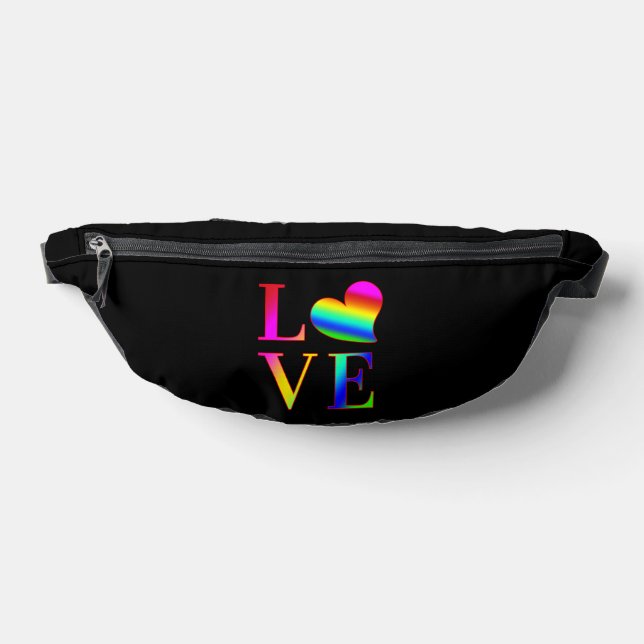 LIEBE FARBENFROHE TYPOGRAPHIE REGENBOGEN HERZ  BAUCHTASCHE (Ablage )