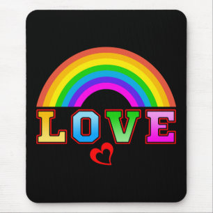 Liebe Farbenfroher Regenbogen Rotes Herz Mousepad